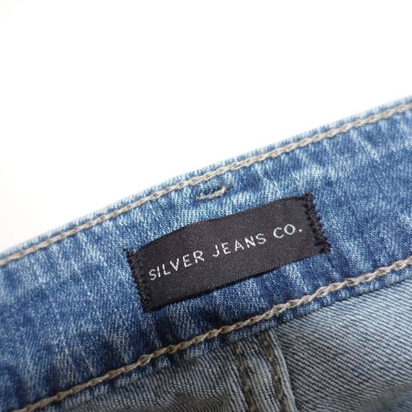 Silver Women's Elyse Straight Leg Jeans Size 33 x 32 Blue Mid Rise Stretch Denim - Picture 4 of 9